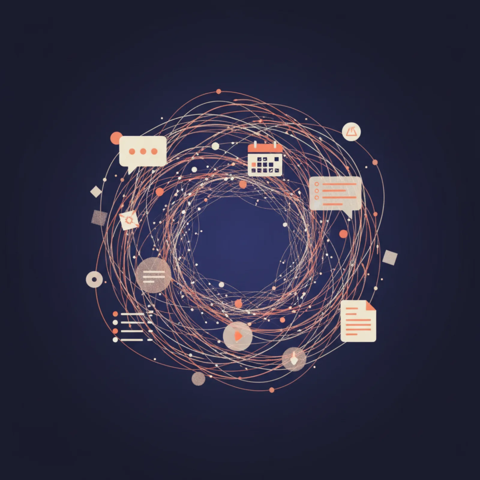 AI neural network connecting meeting data